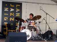 Langnau Jazz Nights 2007: Junior Jazz Meeting on the Viehmarktplatz. July 28th 2007. Candidates of the Jazz School contest: three places for two semesters of basic music school could be won.